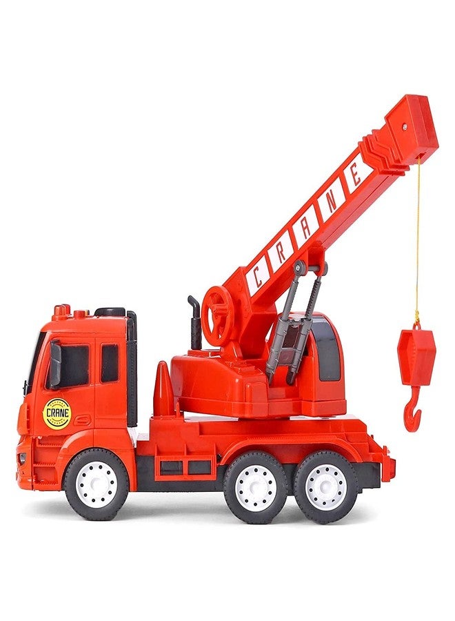 EYESIGN Unbreakable Fire Safety Truck Toy Friction Power Pull Back Vehicles Engineering Toys Truck with Light & Sound for Kids Boys Girls (Rescue Crane) - Image 4